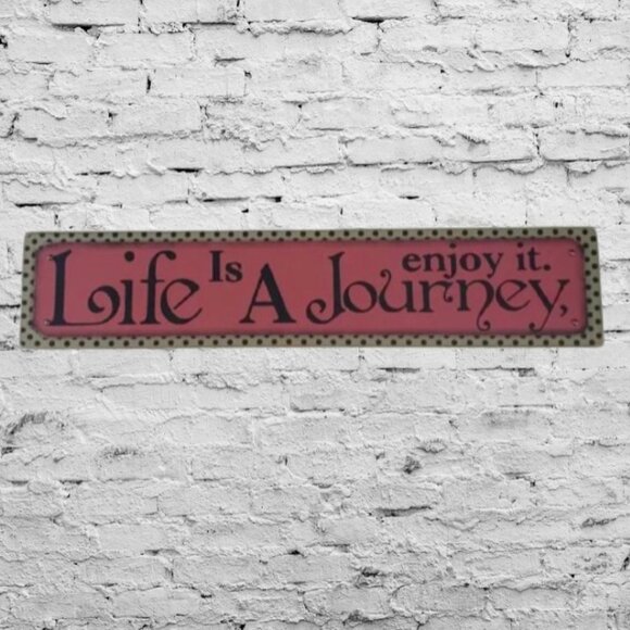 Life Is A Journey, enjoy it. Inspirational Wall Decor Shelf Sitter Sign LN - Picture 2 of 6